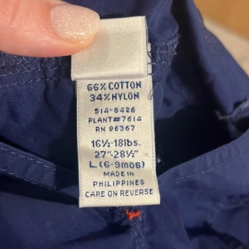 OshKosh B'Gosh Infant Vintage Blue Shorts Overalls‎ 6-9M